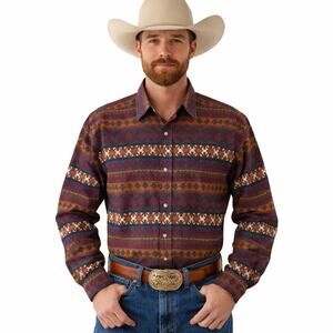 Vintage Red Rover Mens Southwest Cowboy Ranch Button Shirt Size Medium Cotton